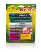 Crayola, Washable Glitter Glue, Bold, 9 Pieces