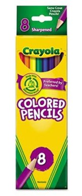 Colored Pencils, Long, Pack of 8
