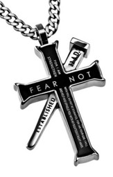 Fear Not Established Cross Necklace, Black