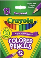 Colored Pencils, Short, Pack of 12