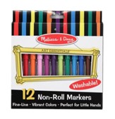 Non-Roll, Triangular Cap Markers,  Set of 12