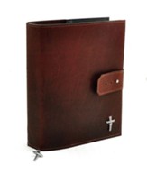 Leather Adjustable Bible Cover, Burgundy, Large