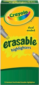 Crayola, Dual-End Erasable Highlighters, 12 Pieces