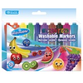 Washable Markers, Scented, 10 Colors Per Pack, 6 Packs