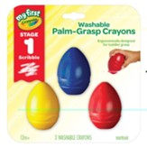 My First CrayolaÂ® Washable Palm-Grasp Crayons, 3 Per Pack, 3 Packs