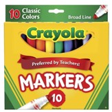 Crayola, Broad Line Markers, Classic, 10 Pieces
