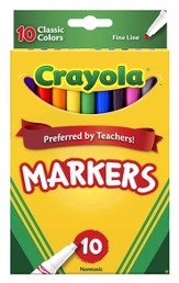 Crayola, Fine Line Markers, Classic, 10 Pieces