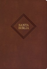 RVR 1960 Biblia letra grande tamaño manual, café, piel fabricada con índice (Hand Size Giant Print Bible, Brown Indexed)