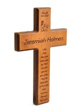 Personalized, Little One, Cross, Cherry Finish