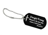 Personalized, Blessed is the Man Dog Tag, Black