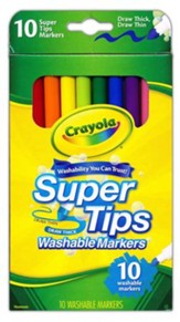 Crayola, Super Tips Washable Fine Line Markers, 10 Pieces
