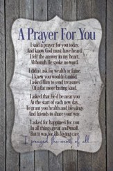 A Prayer For You Plaque