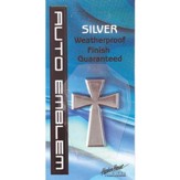 Cross Auto Emblem, Silver, Small