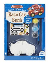 Race Car Bank, Decorate Your Own