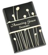 Personalized, Metal Business Card Holder, Amazing  Grace, Black