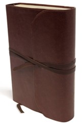 NKJV Journal the Word Bible, Large Print, Premium Leather, Brown, Red Letter Edition
