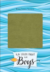 KJV Study Bible for Boys Olive/Brown LeatherTouch - Imperfectly Imprinted Bibles
