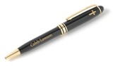 Personalized, Brass Black Pen with Cross and Name