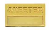 Small Welcome Badge: Brass Greeter with Cut Out