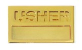 Small Welcome Badge: Brass Usher with Cut Out