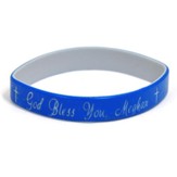 Personalized, God Bless You, Wristband, Script, Blue