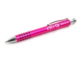 Personalized, Two Hearts Pink Metal Pen With Grip
