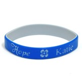 Personalized, Hope Wristband, With Name and Flower, Blue