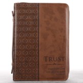 Trust Proverbs 3:5 Bible Cover, Brown, Large