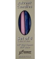 Advent Candles, 7/8 x 10, Set of 4 with Blue