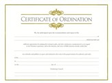Minister's Ordination Certificate (pkg. of 6)