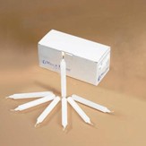 White Candles, 7/8 x 12 inches, Self-Fitting End, Set of 24