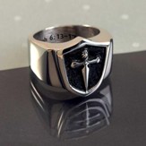 Shield and Cross, Armor of God Ring, Size 12