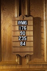 Hymn Board, Hardwood Maple with Pecan Finish
