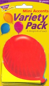Party Balloons Mini Variety Pack Classic Accent (36 count)