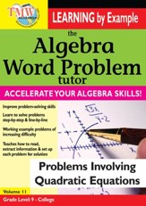 Algebra Word Problem: Problems  Involving Quadratic Equations DVD