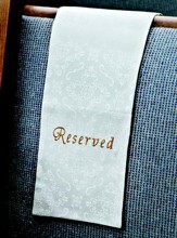 Embroidered Jacquard Pew Reserve Cloth, White, Set of 4
