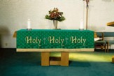 Maltese Jacquard Altar Frontal, Green (Holy, Holy, Holy)