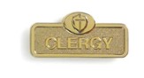 Clergy Badge with Cross, Brass