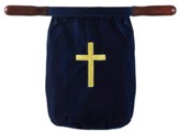 Embroidered Cross Offering Bag, Blue