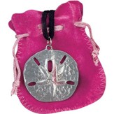 Sand Dollar Youth Pendant in Pink Pouch
