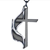 UMC Cross And Flame Pewter Pendant