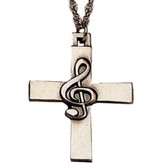 Latin Cross with G-Clef Pendant
