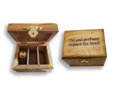 Olive Wood Anointing Oil Box with 3 Oils