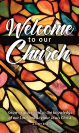 Welcome to Our Church Pew Cards (2 Peter 3:18) pack of 50 ...