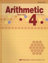 Abeka Arithmetic 4 Work-text Answer Key, Fourth Edition