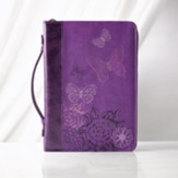 Butterflies Bible Cover, Purple, Medium