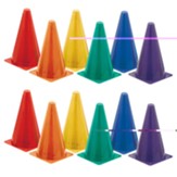 Hi Visibility Plastic Cone 6 Color Set Fluorescent