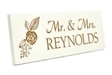 Personalized, Long Plaque, Mr. and Mrs., White