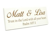 Personalized, Long Plaque, Trust in the Lord, White