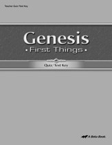 Abeka Genesis: First Things Quizzes & Tests Key
